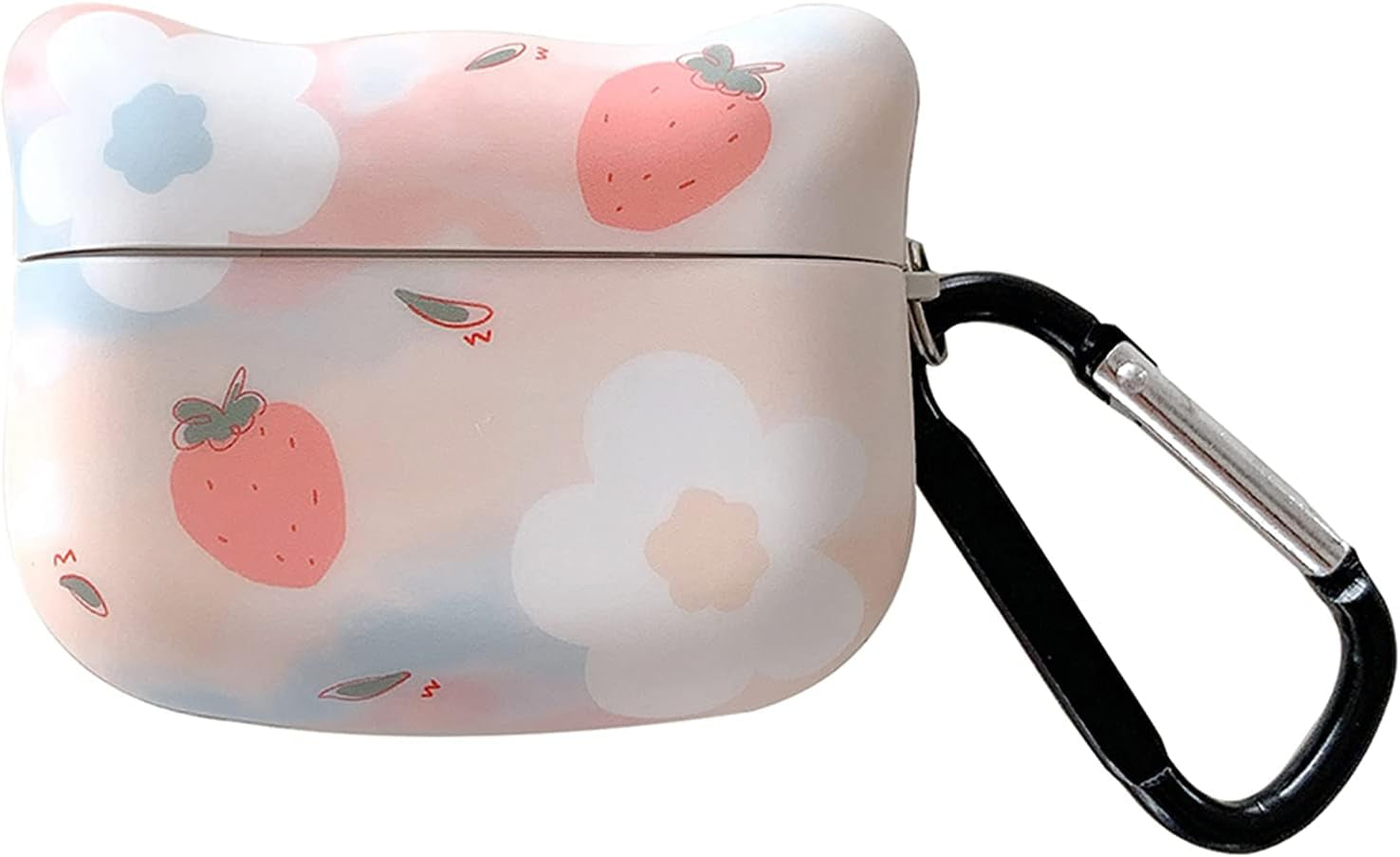 Airpods Pro Case Cover with Keychain,Soft Cat Ears Airpods Pro Case Cute for Girl Women Full Protective Case Cover(Pinkflower)